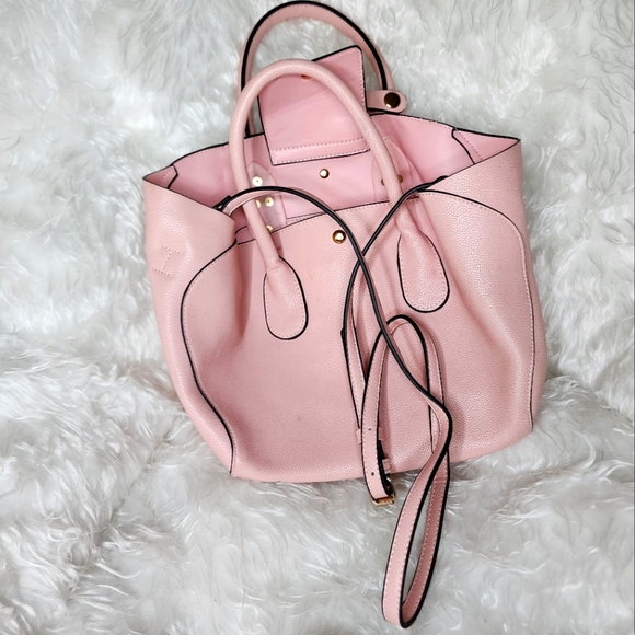 Vintage Pink Vegan Leather Handbag - Picture 7 of 7